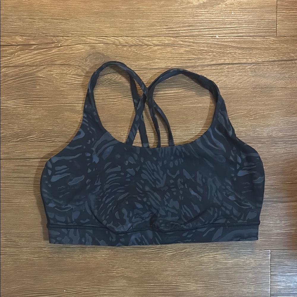 Lululemon Women's Black Patterned Sports Bra